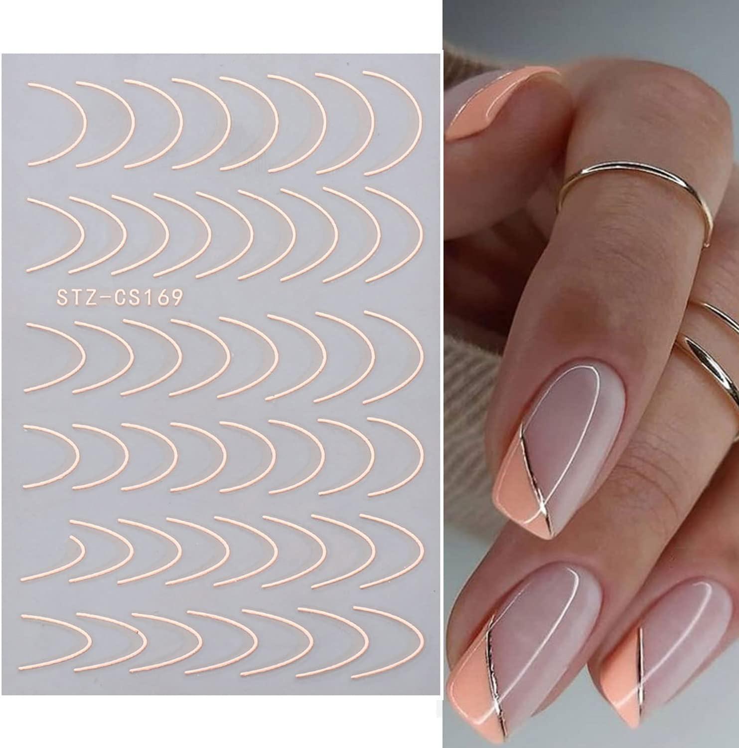 2022 3D Gold Silver Rose Gold Nail Sticker Line Nail Art Striping Tape DIY  | eBay