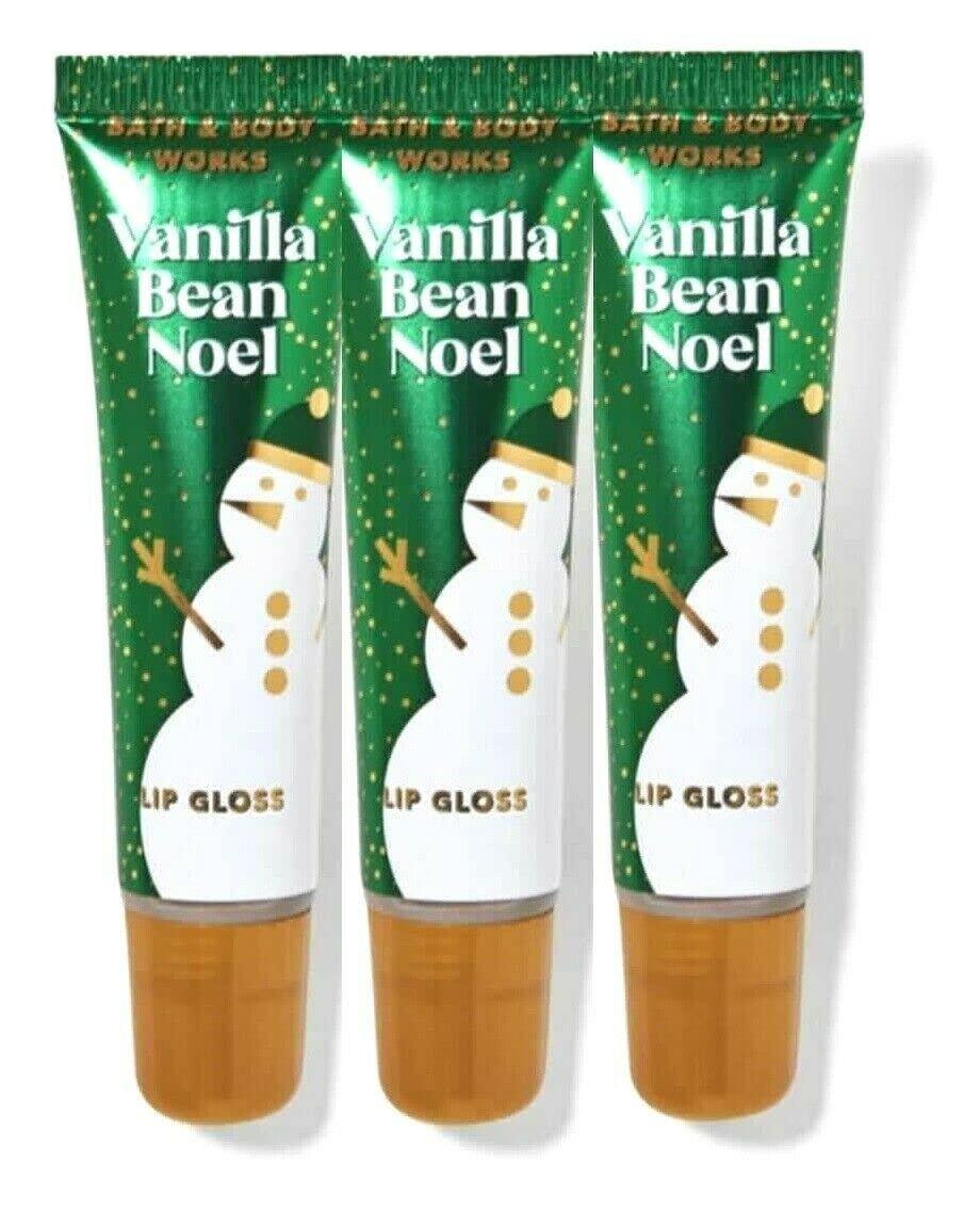 Bath and Body Works 3 Pack Vanilla Bean Noel Lip Gloss. 0.47 Oz