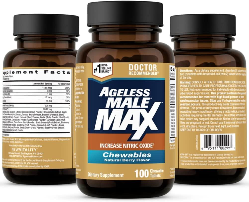 Ageless Male Max Delicious Chewable Nitric Oxide Supplement for Men