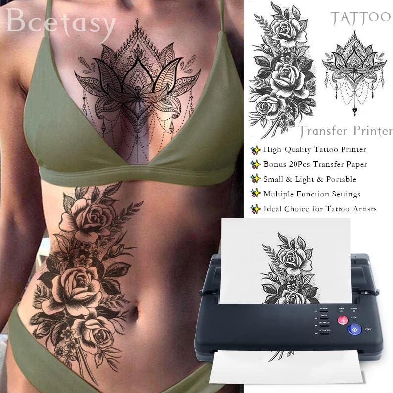 Bcetasy Tattoo Transfer Stencil Printer with Free 20PCS Transfer Paper  Thermal Copier Machine for Tattoo Transfer Temporary and Permanent Tattoos  Black