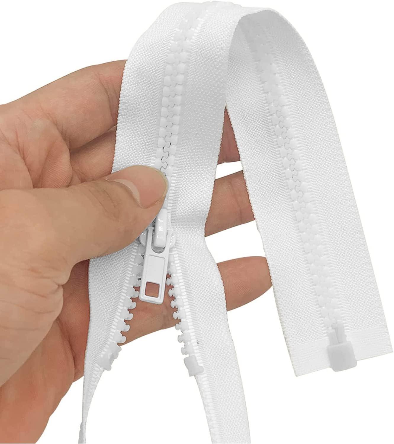 Sawoake 2PCS 5 6 Inch Separating Jacket Zippers for Sewing Coats Jacket  Zipper White Molded Plastic Zippers Bulk Tailor DIY Sewing Tools for  Garment/Bags/Home Textile