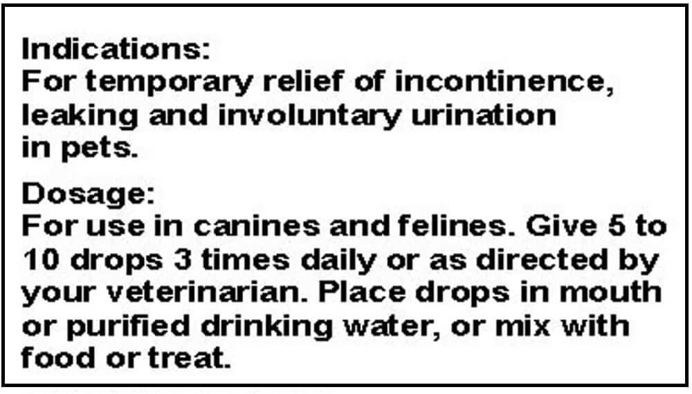 Only Natural Pet Incontinence Homeopathic Remedy Bladder Support and