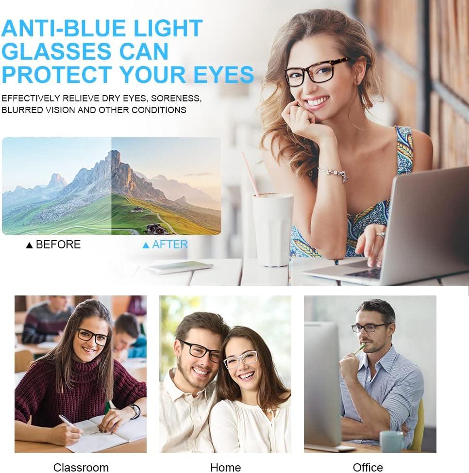 AOOWU Blue Light Blocking Glasses Pack Lightweight Computer