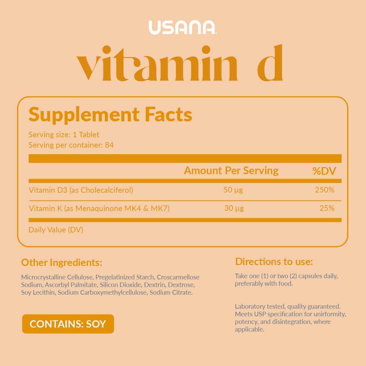 USANA Maximum-Strength 2000 IU Vitamin D Supplement - 84