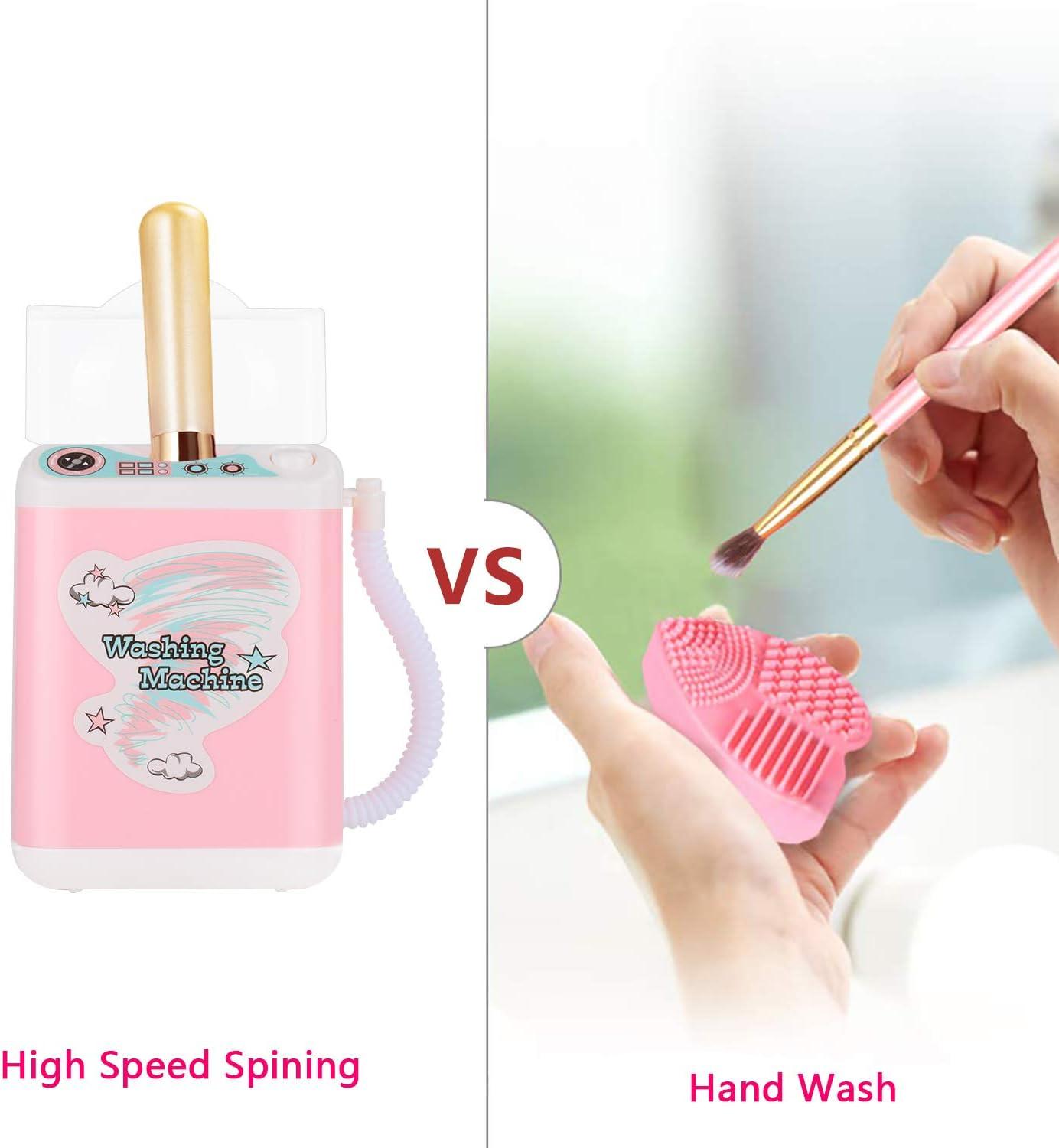 DOTSOG Mini Electric Makeup Brush Cleaner Makeup Sponge Washing Machine  Dollhouse Toy Cosmetic Brush Powder Puff Washer Beauty Cleaning Makeup Tool