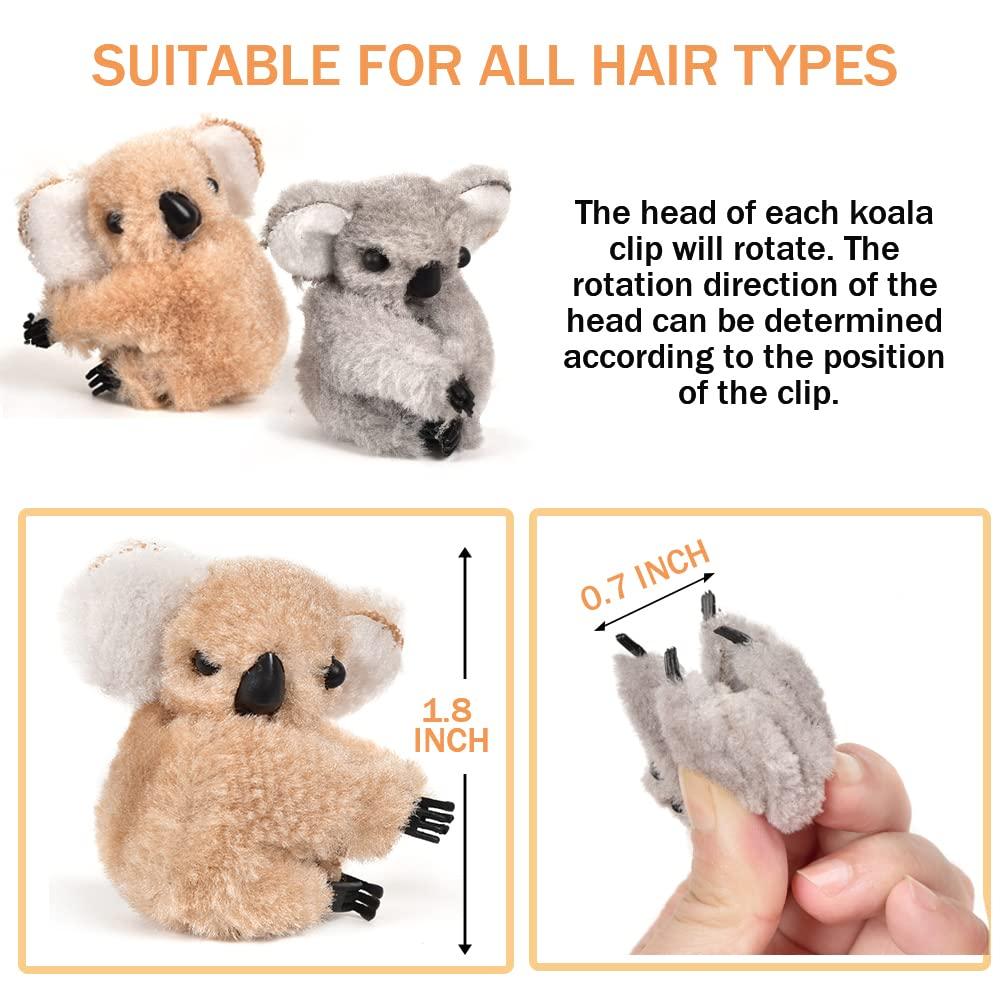 Koala Stuffed Animal Clips 8 Pcs Small Stuffed Koala Clip for Women Hair  Claw Koala Pencil Hugger for Girls Kids (Brown and Grey)