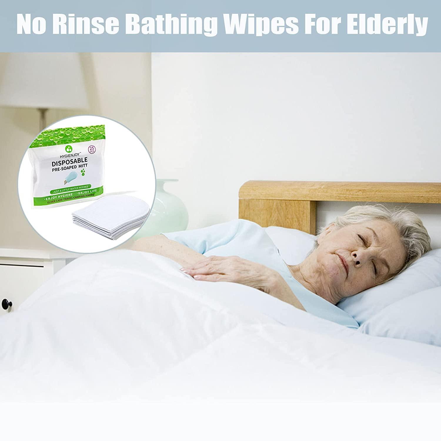 HYGIENJOY Rinse Free Bath Wipes (25 Count) Disposable No Rinse Body