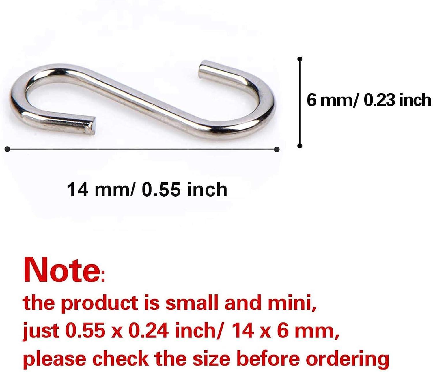 Mini S Hooks Connectors S Shaped Wire Hook Hangers 100pcs Hanging Hooks for  DIY Crafts, Hanging Jewelry, Key Chain, Tags, Fishing Lure, Net Equipment