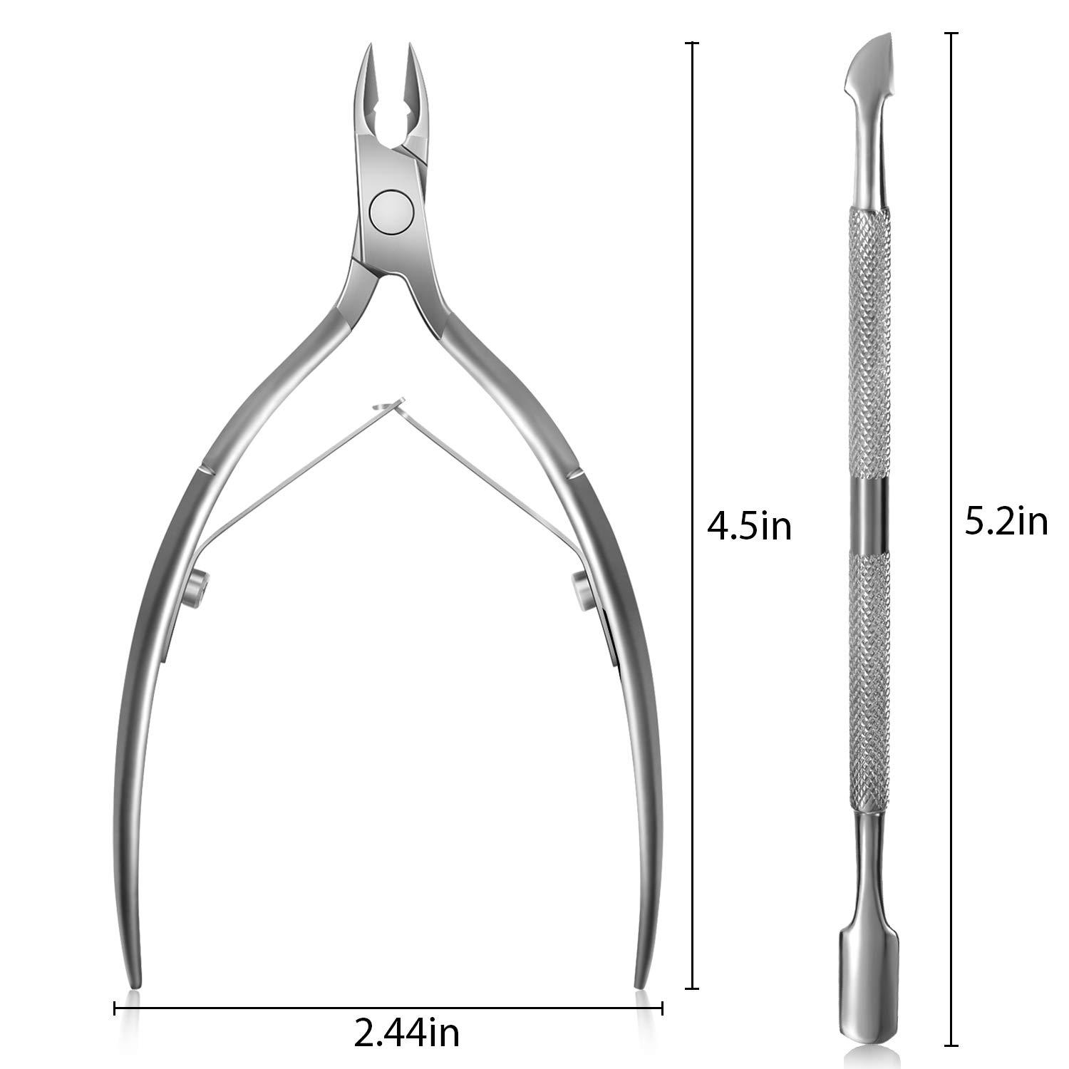 Cuticle Trimmer with Cuticle Pusher, Easkep Cuticle Remover Cuticle
