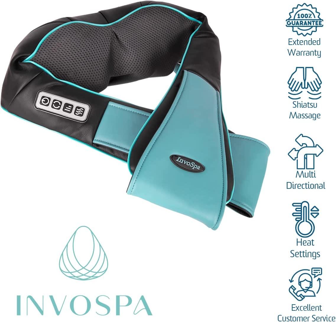 InvoSpa Shiatsu Back Shoulder and Neck Massager with Heat - Deep Tissue  Kneading Pillow Massage - Back Massager, Shoulder Massager, Electric Full  Body