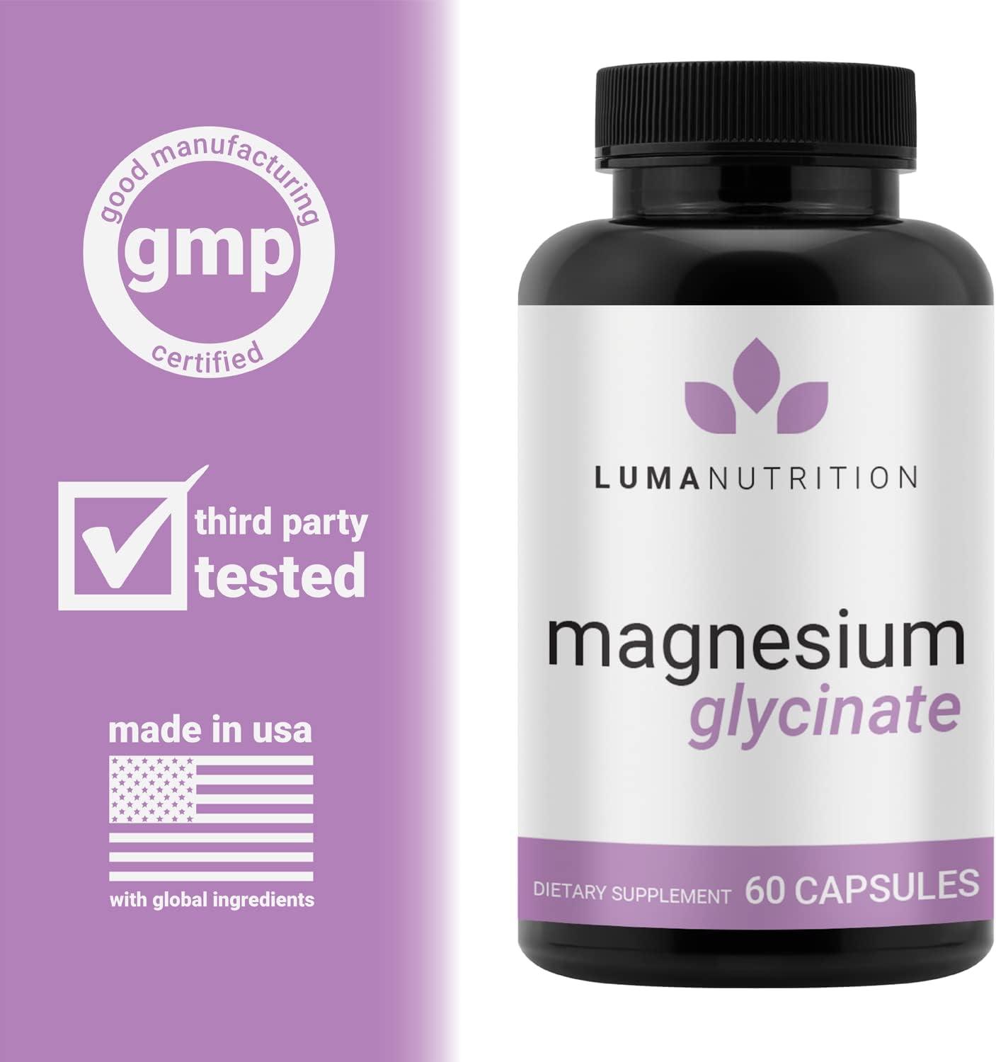 High Potency Magnesium Glycinate 1000mg Capsules Chelated for Maximum