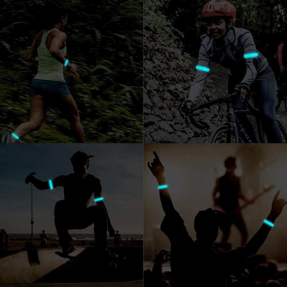 OMKHE Running Light for Runners (2 Pack) Rechargeable LED Armband Reflective  Running Gear, LED Light Up Band for Joggers Bikers Walkers blue