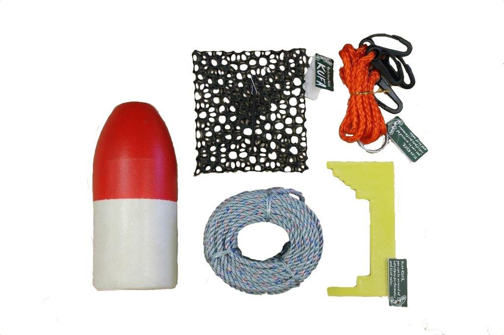 KUFA All Included Crabbing Accessory kit (5/16 Lead Rope,Clipper,Harness,Bait  cage & Float)