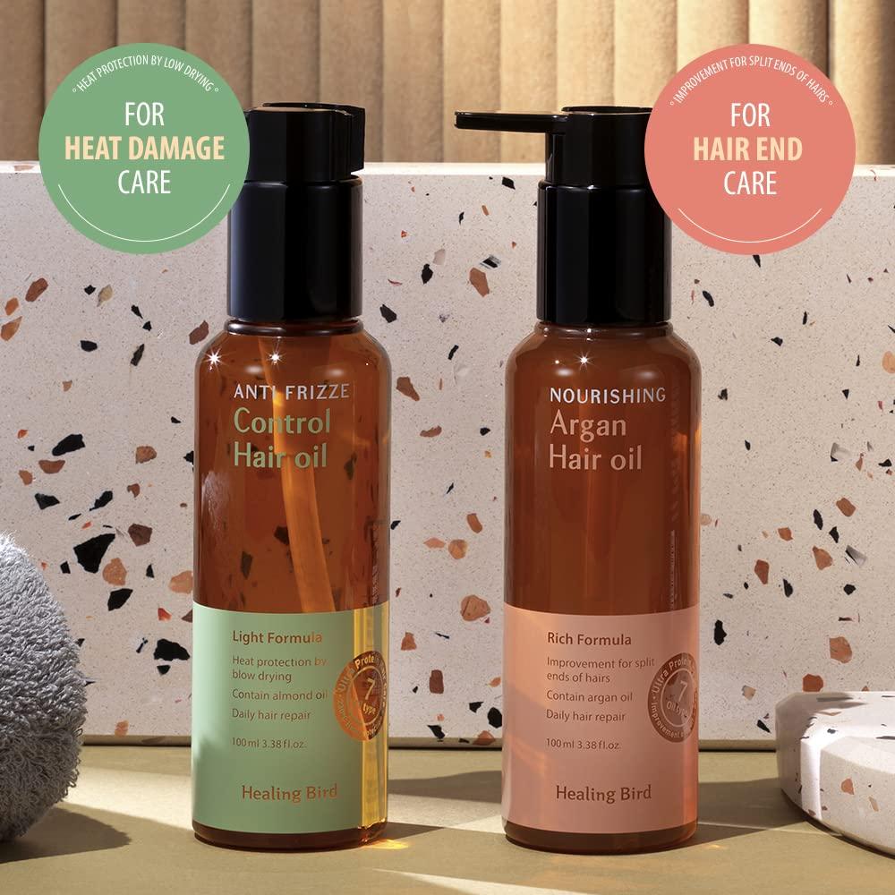 HEALING BIRD Heat Protecting Almond Hair Oil Ultra Protein Hair Oil Multitasking Hair Oil Heat