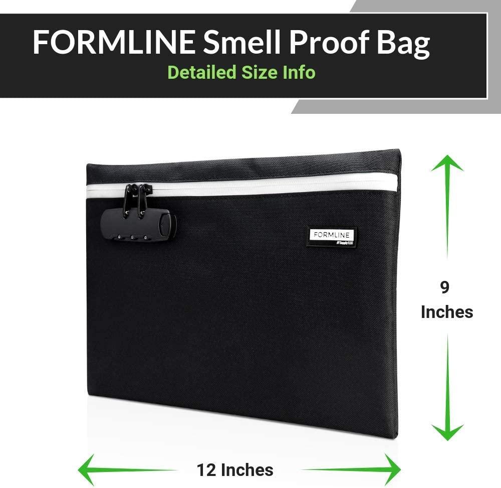 Formline Smell Proof Bag with Combo Lock (12" x 9") Double the Odor