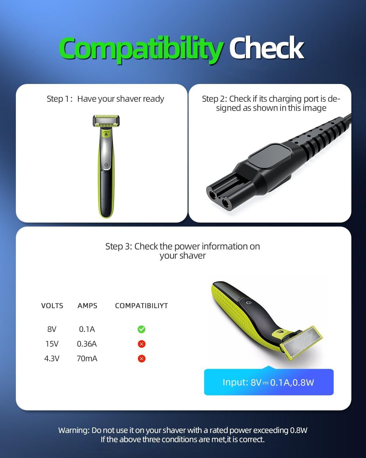 OEM Philips Norelco Oneblade Alimentatore Caricabatterie HQ850 - Foto 5