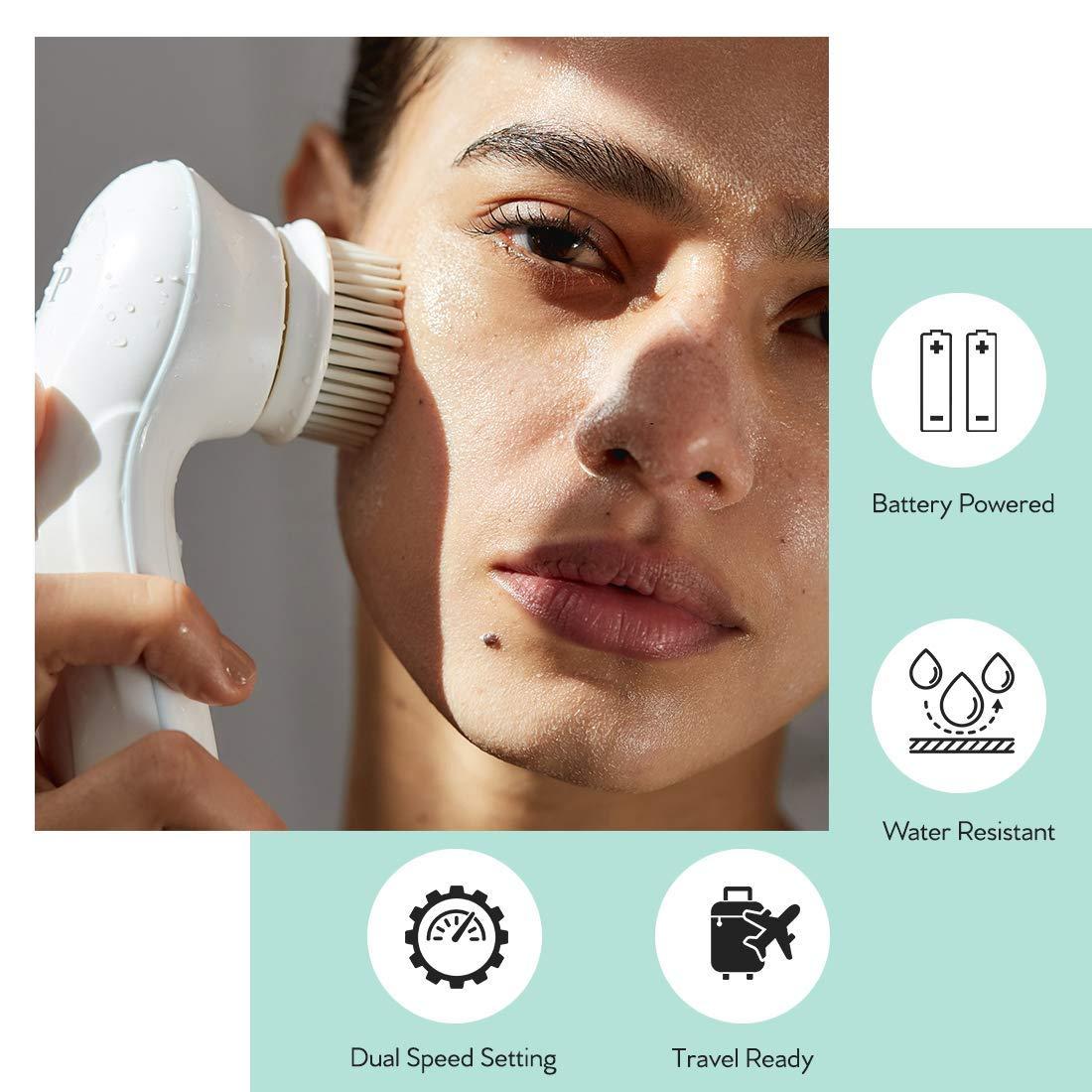 My Life My Shop Ultimate Spin Facial Cleansing Brush (Grey) Ultimate Skin Spa with 3