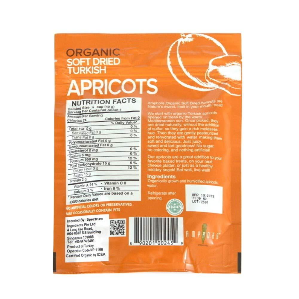 Amphora, Soft Dry Fruit Organic Apricots, 6 Ounce