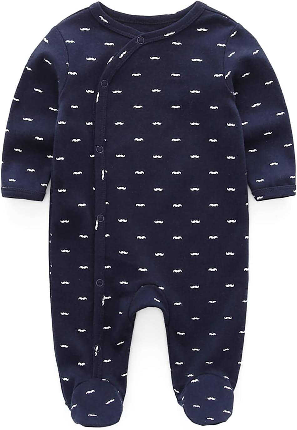 Chamie Babyrompertje pasgeborenen gebreide jumpsuit lange mouwen baby jongens meisjes voetloos eendelig pak, 0-24 maanden, 12-18 Maanden