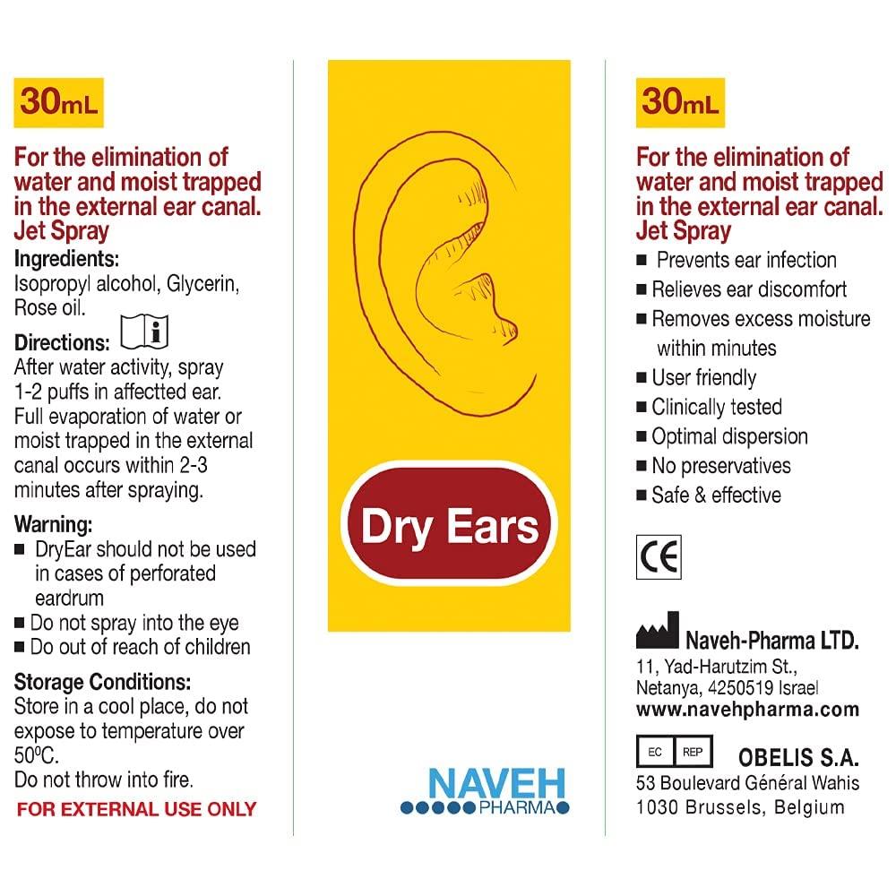 NAVEH PHARMA Dry Ears Swimmers Ear Drops Spray Ear Drying Solution