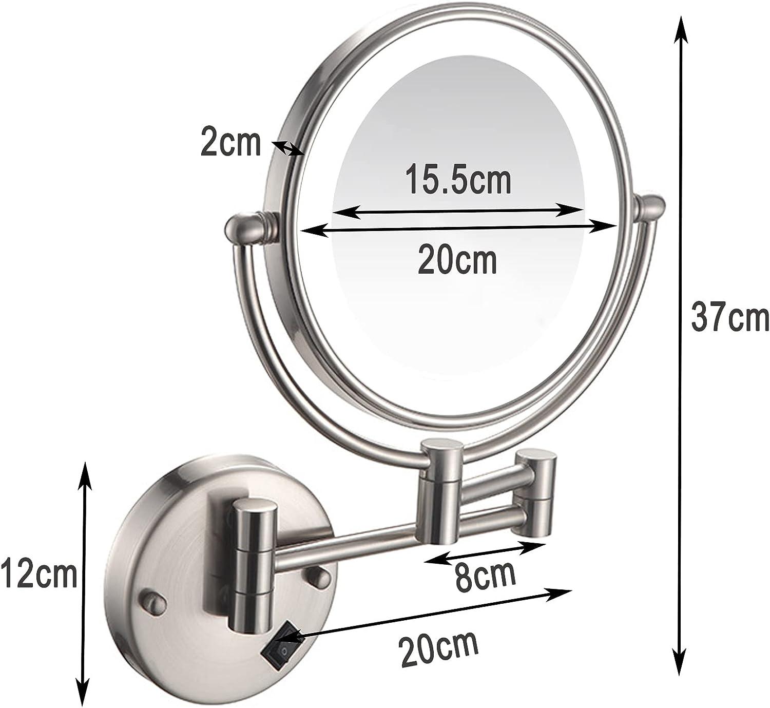 SRVNT 360 Swivel Extendable Makeup Mirror with Light Brass Bathroom