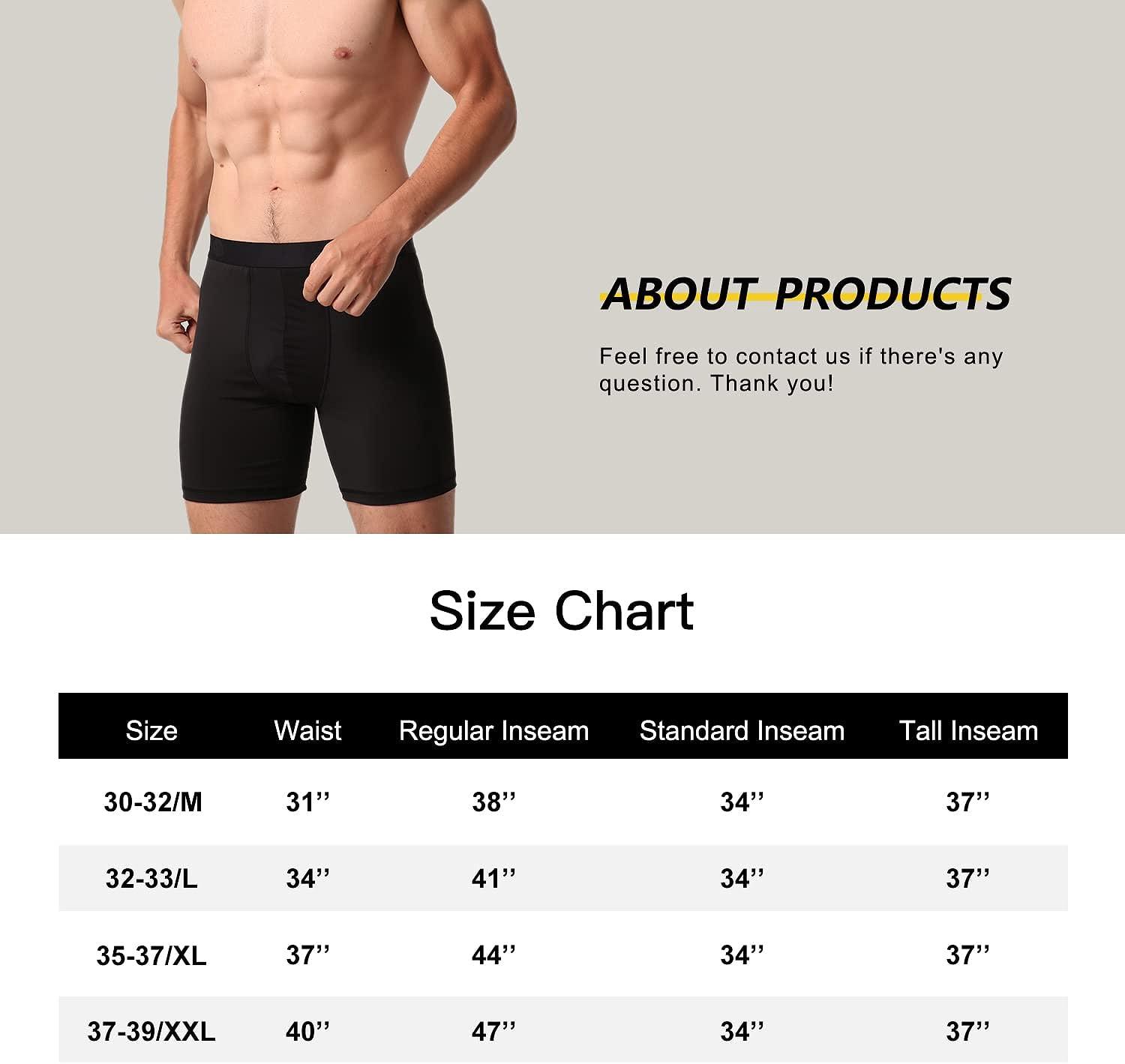 WANDER Mens Sport Underwear 3-Pack for Men Performance 6-inch Athletic  Boxer Brief Tights Active Workout Underwear M/L/XL/XXL A-black(6-inch) Large