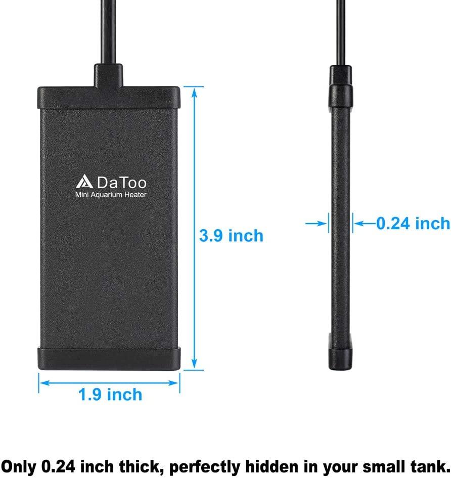 DaToo 10 Watt 20 Watt 30 Watt Small Aquarium Heater Mini Betta Flat