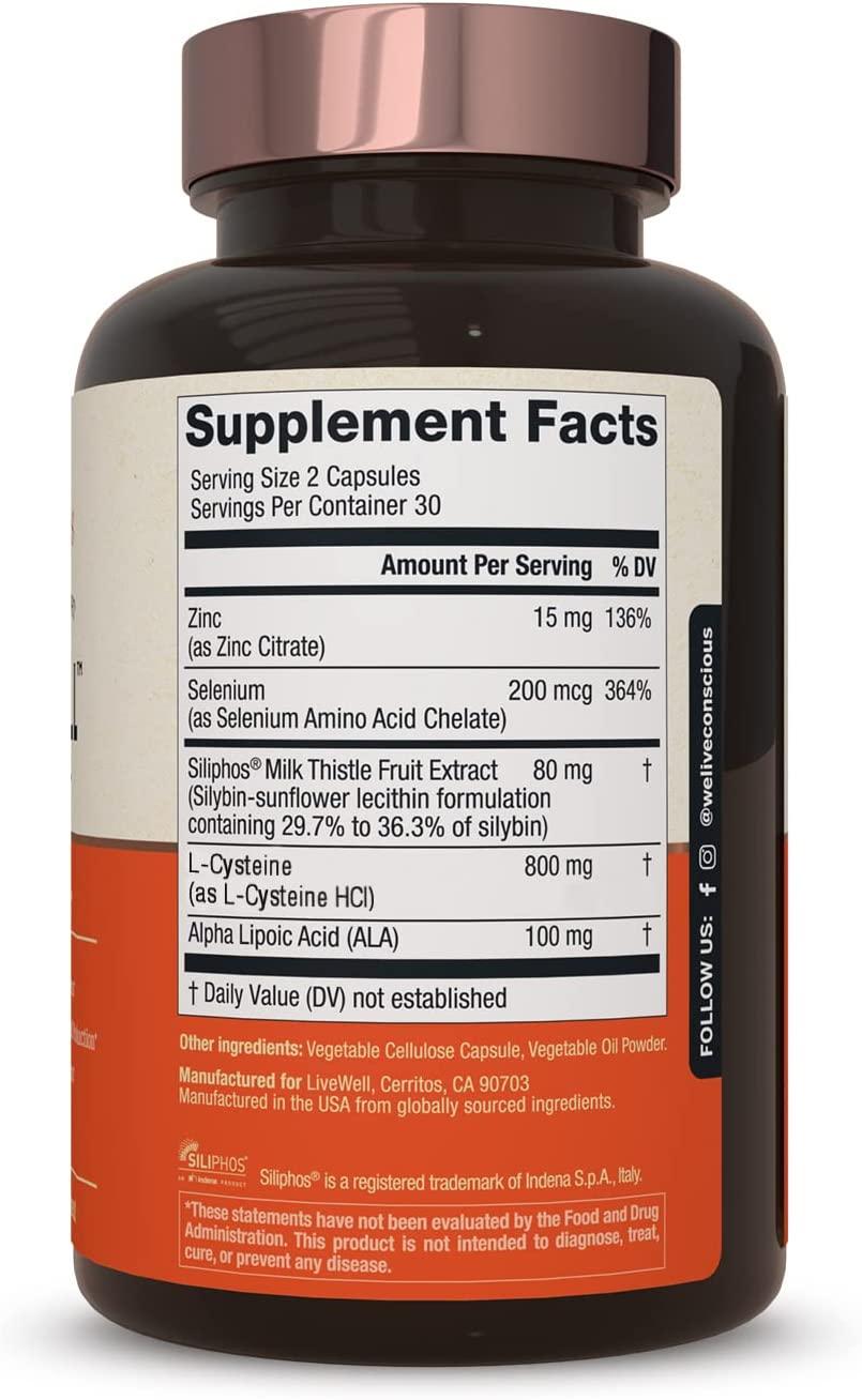 LiverWell Liver Cleanse & Rejuvenation Metabolic Support 60 Capsules