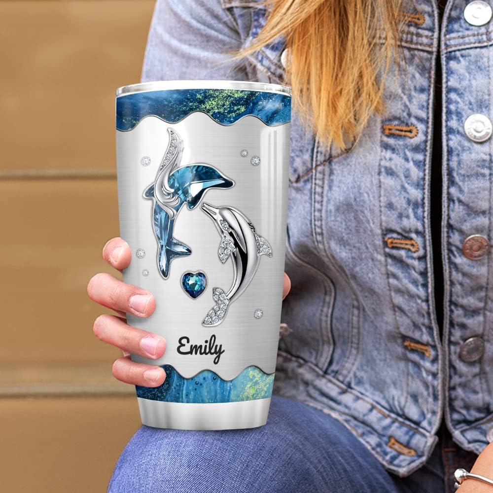 20oz Birthday Gifts for Women, Mom Friend Gifts for Women Birthday Unique  Inspirational Gifts Dolphin to Mom Tumbler Cup with Lid, Double Wall Vacuum  Insulated Travel Coffee Mug 