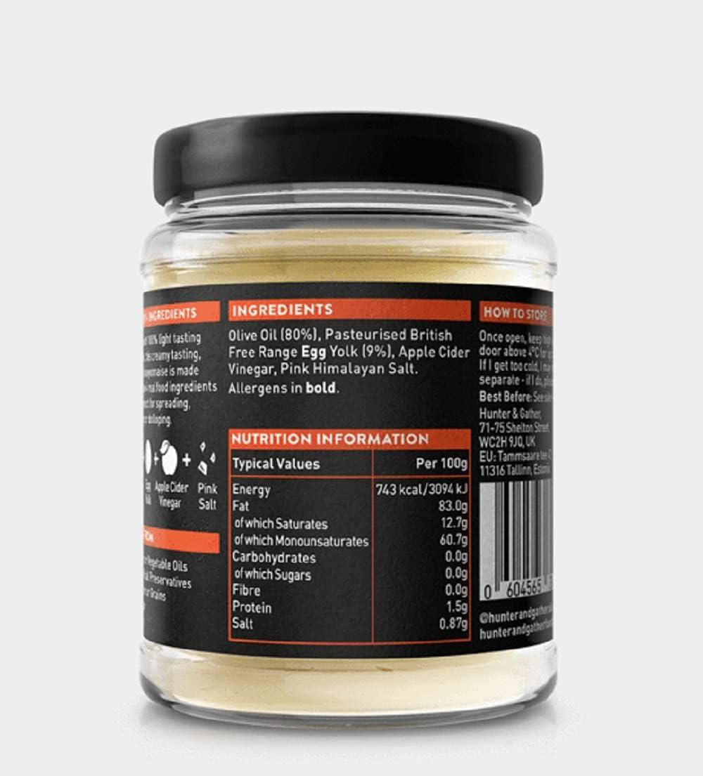 Hunter & Gather Olive Oil Mayonnaise 2 x 250g Made with Olive Oil & British Free Range Egg