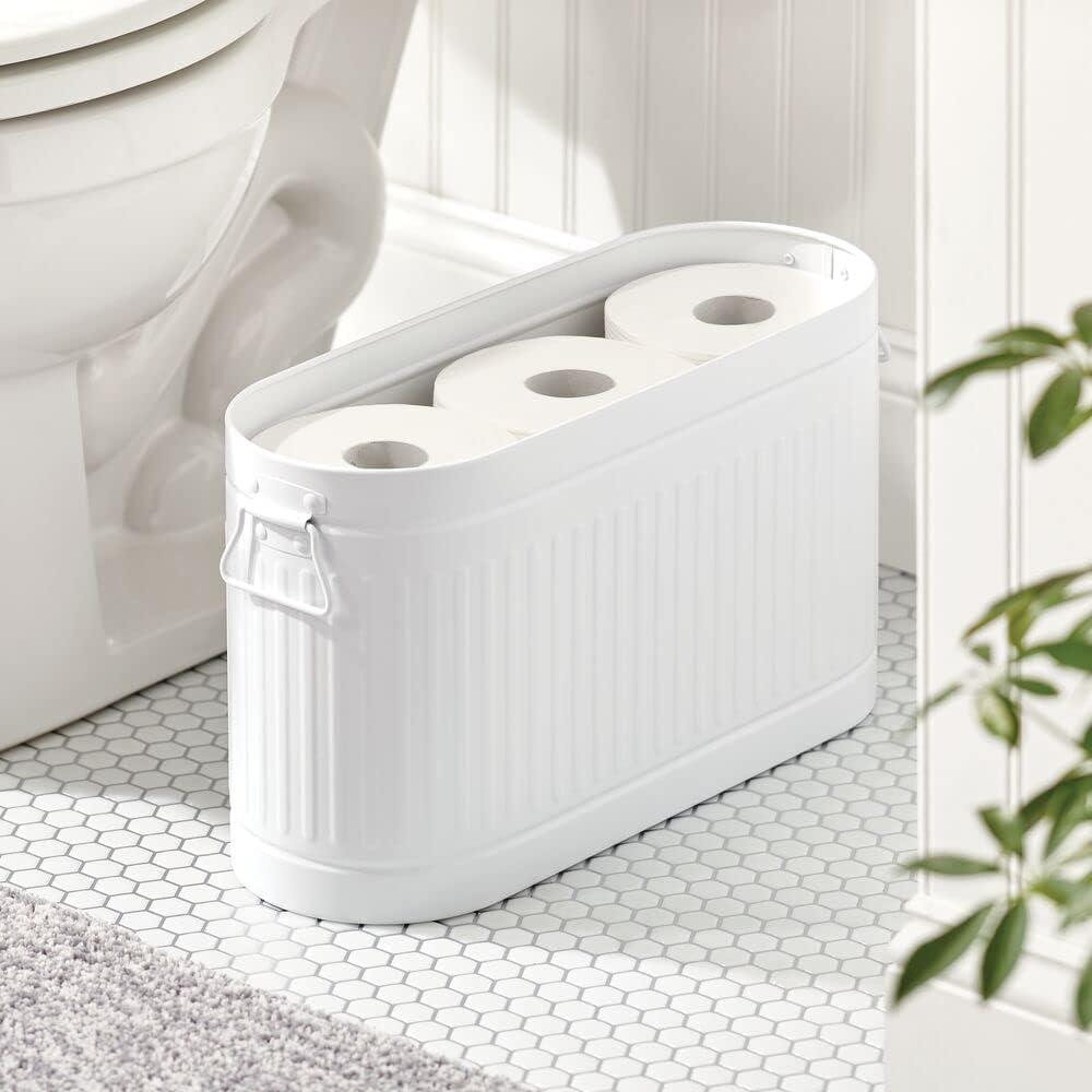 mDesign Plastic/Metal Bathroom Storage Organizer Caddy Tote