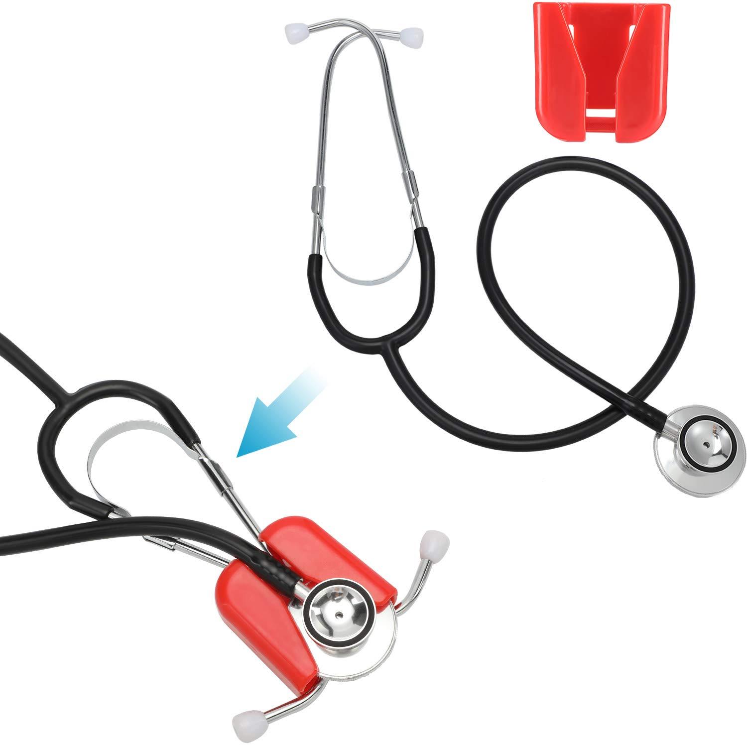 Stethoscope Holder Clip Set for Nurses & Physicians 3 Pieces (Cyan