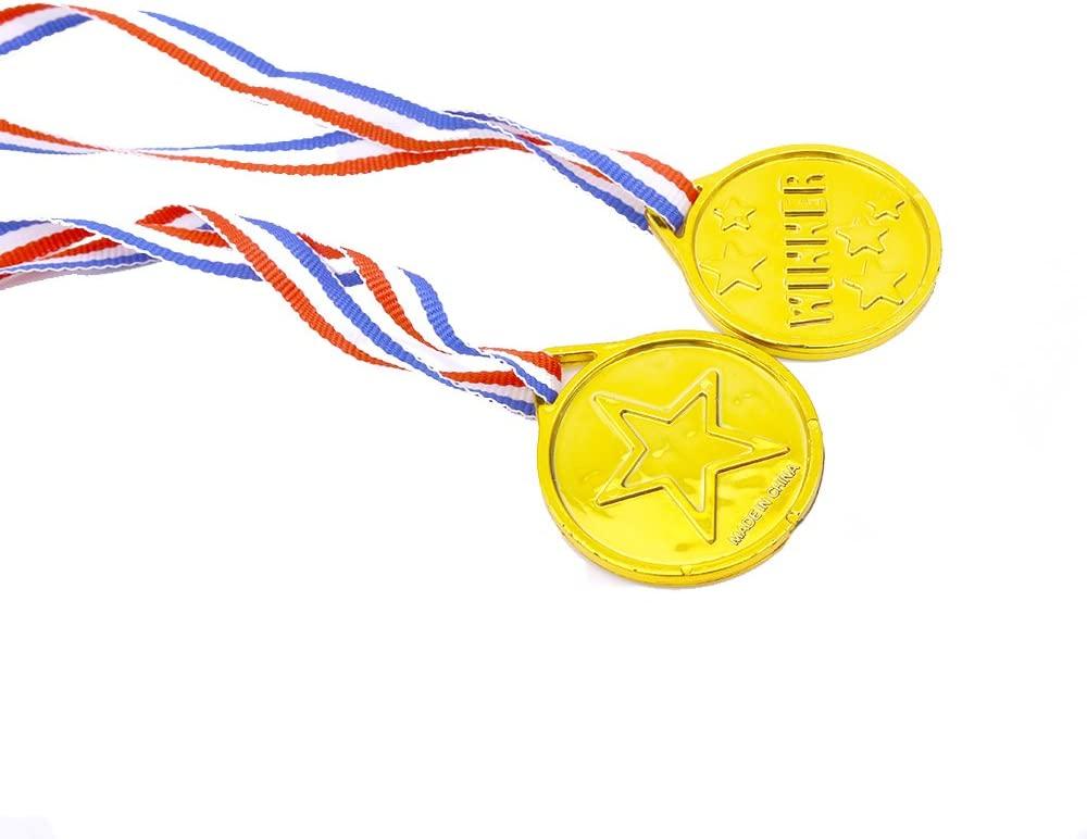 Caydo 100 Pieces Gold Medals For Kids Medals For Awards Plastic Winner Award Medals For Kids - View #3