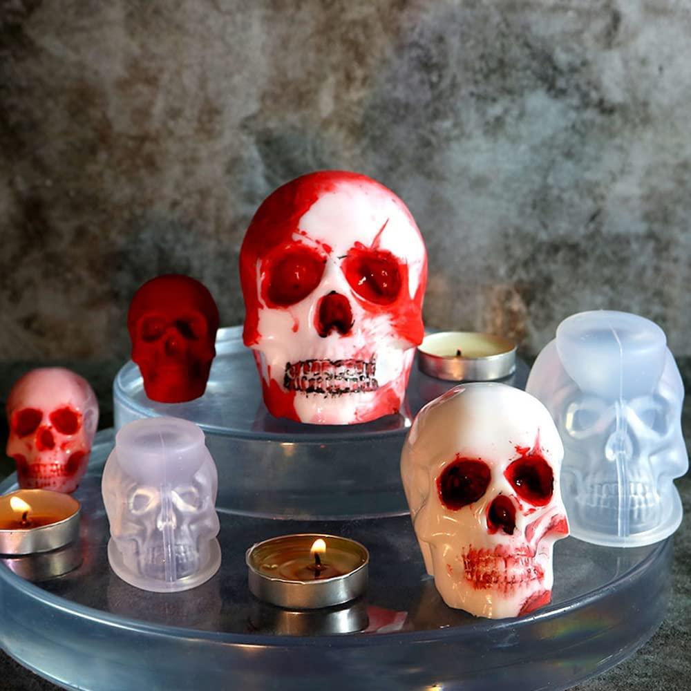 Large Skull Candle Silicone Mold Halloween Ornament Silicone Molds