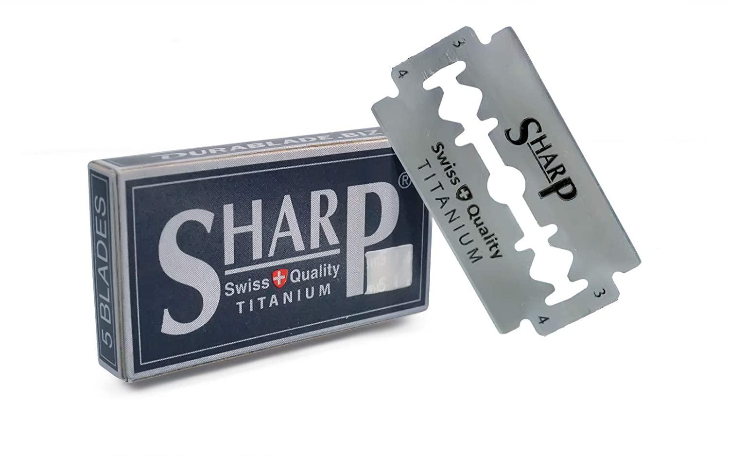 100 Sharp Titanium Double Edge Razor Blades for Men's Safety Razor Smooth & Clean Shave (1