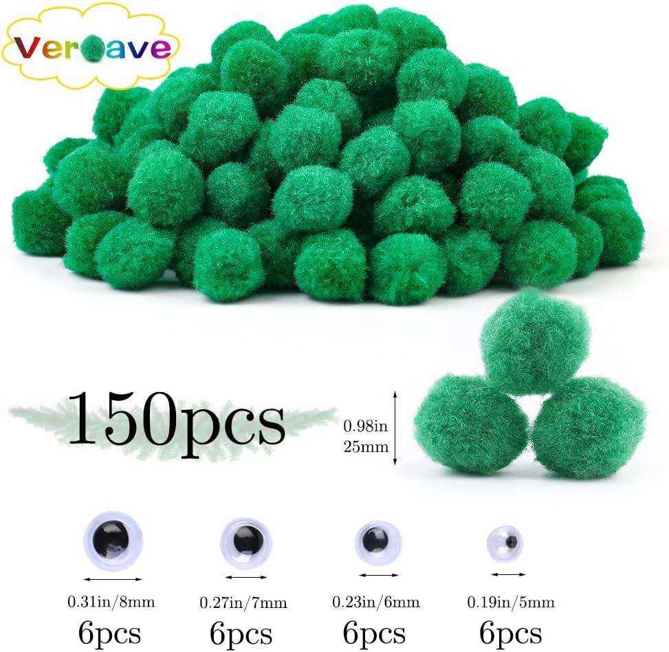 Veroave 150 Pieces Pom Poms 1 inch Dark Blue,Small Pom Poms for Crafts, Puff Balls, Arts and Crafts Pom Pom Balls for DIY Art Creative Crafts