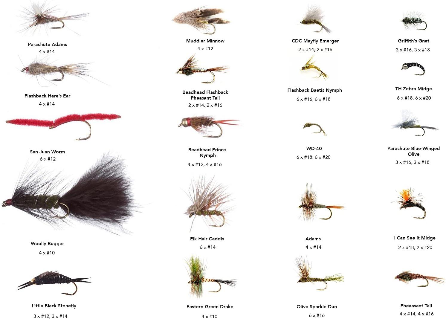 Fishing On The Fly, 32/64/124 Premium Hand-Tied Dry Flies, Nymphs,  Streamers, Terrestrials, Essential Trout Flies Starter Kit Essential Fly  Assortment, Waterproof Fly Box, 124 Flies