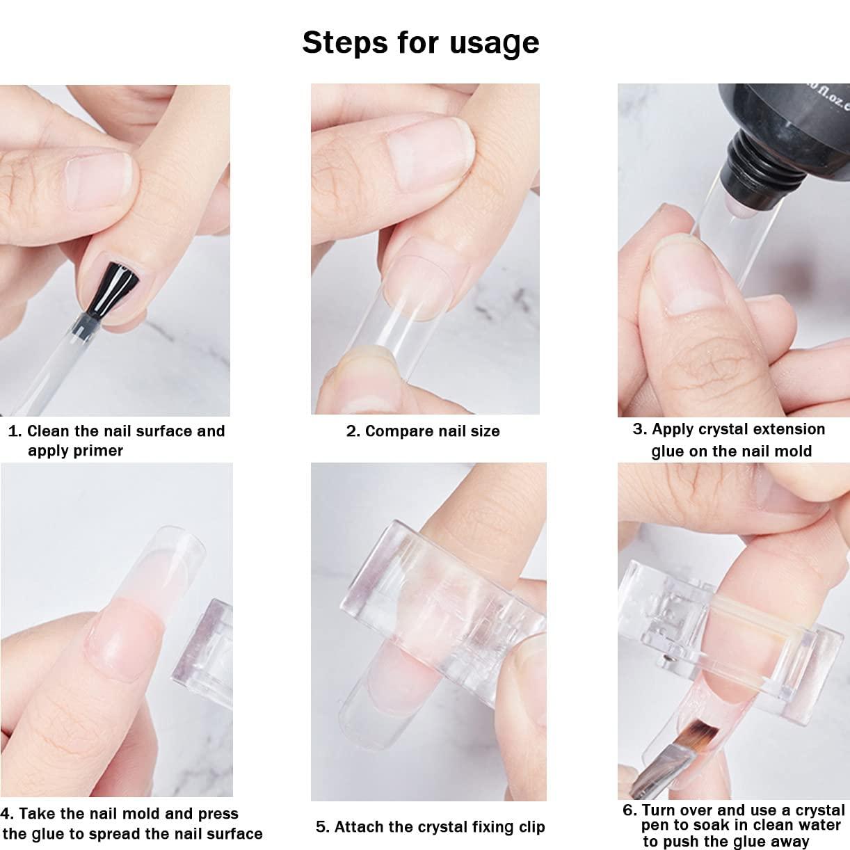 ZBX 10Pcs Nail Tips Clip Clear Transparent Nail Clips for Quick Building  Polygel nail forms Nail clips for polygel Finger Nail Extension UV LED  Builder Clamps Manicure Nail Art Tool A-10Pcs Transparent