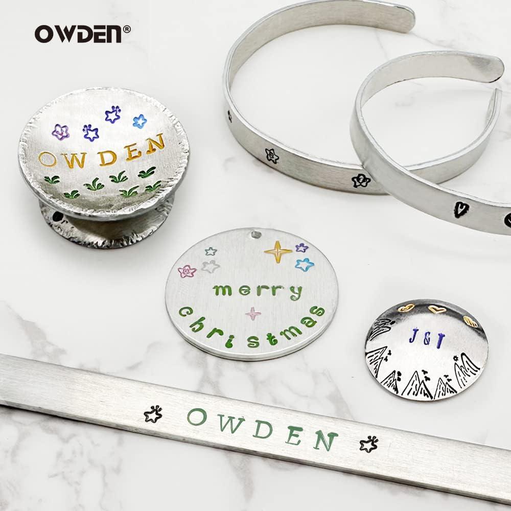 OWDEN 6-Pieces Metal Stamp Enamel Marker for Metal Stamping and Engraving  Diy, Jewelry Steel Stamps Acrylic Ink 6 Colors. (6 Colors)