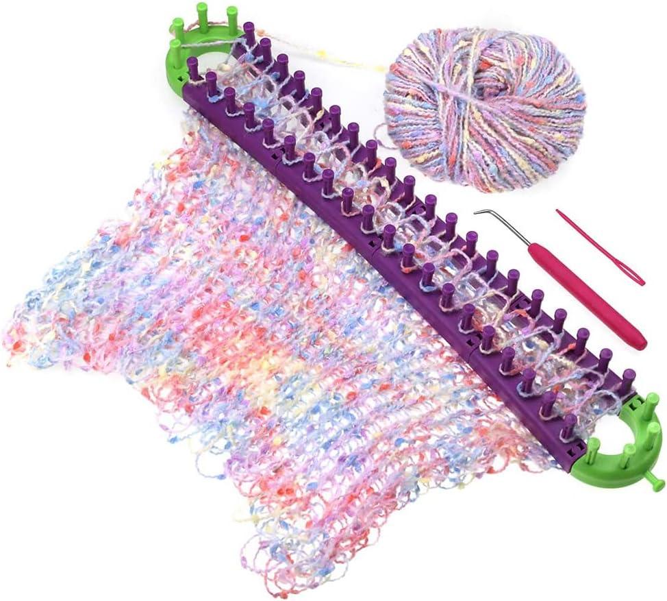Knitting Looms Set, Adjustable Sock Looms Kit DIY Knitting Board Loom Craft  Yarn Kit, Scarf Knitting Loom Kit Weaving Looms Set Scarf Hats Making