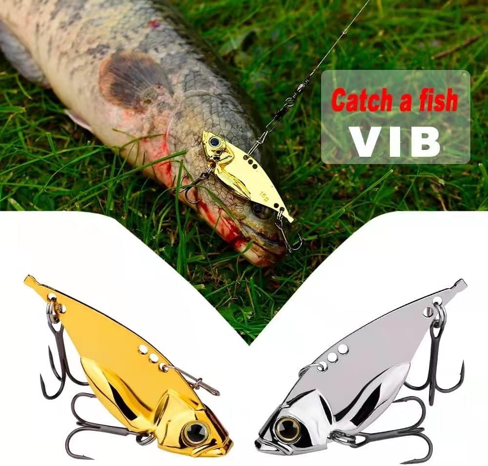 5 Pack Metal Blade Baits for Bass Fishing Lures Hard Metal VIB Fishing  Spoons Crankbaits Swimbaits for Trout Walleye Crappie Saltwater Blade Bait  Fishing Silver Blade Baits_5pcs/box