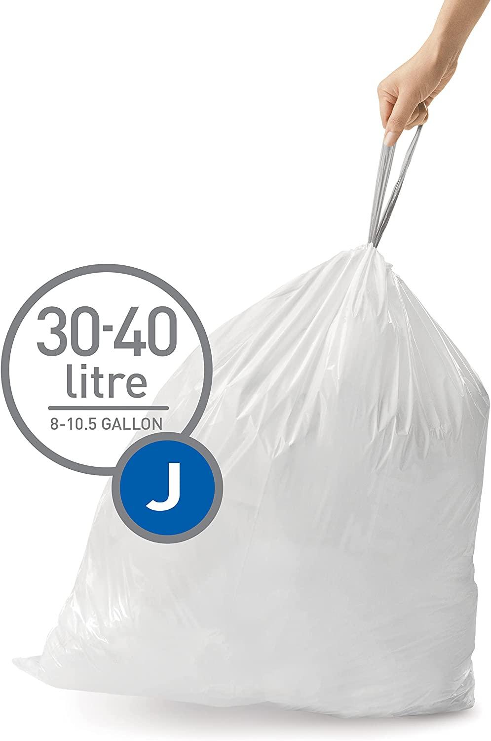 simplehuman Code J Custom Fit Drawstring Trash Bags 100 pack, 30