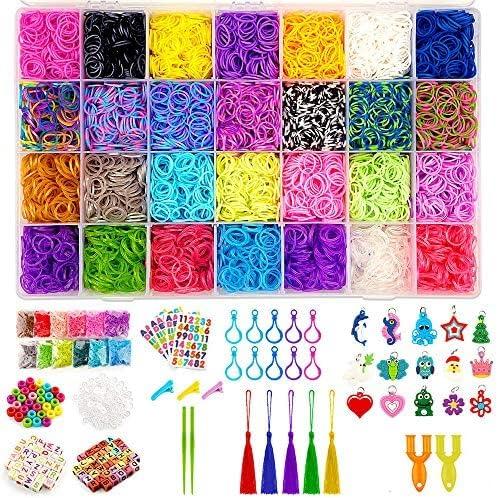 10000+ Rubber Bands Refill Kit,28 Colors Bracelet Making Kit,Elastic Rubber  Bands Bracelet with Beads Hooks & Storage Container,DIY Craft Birthday Gift  for Girl Kids(Random Colors & Accessories) : : Toys & Games