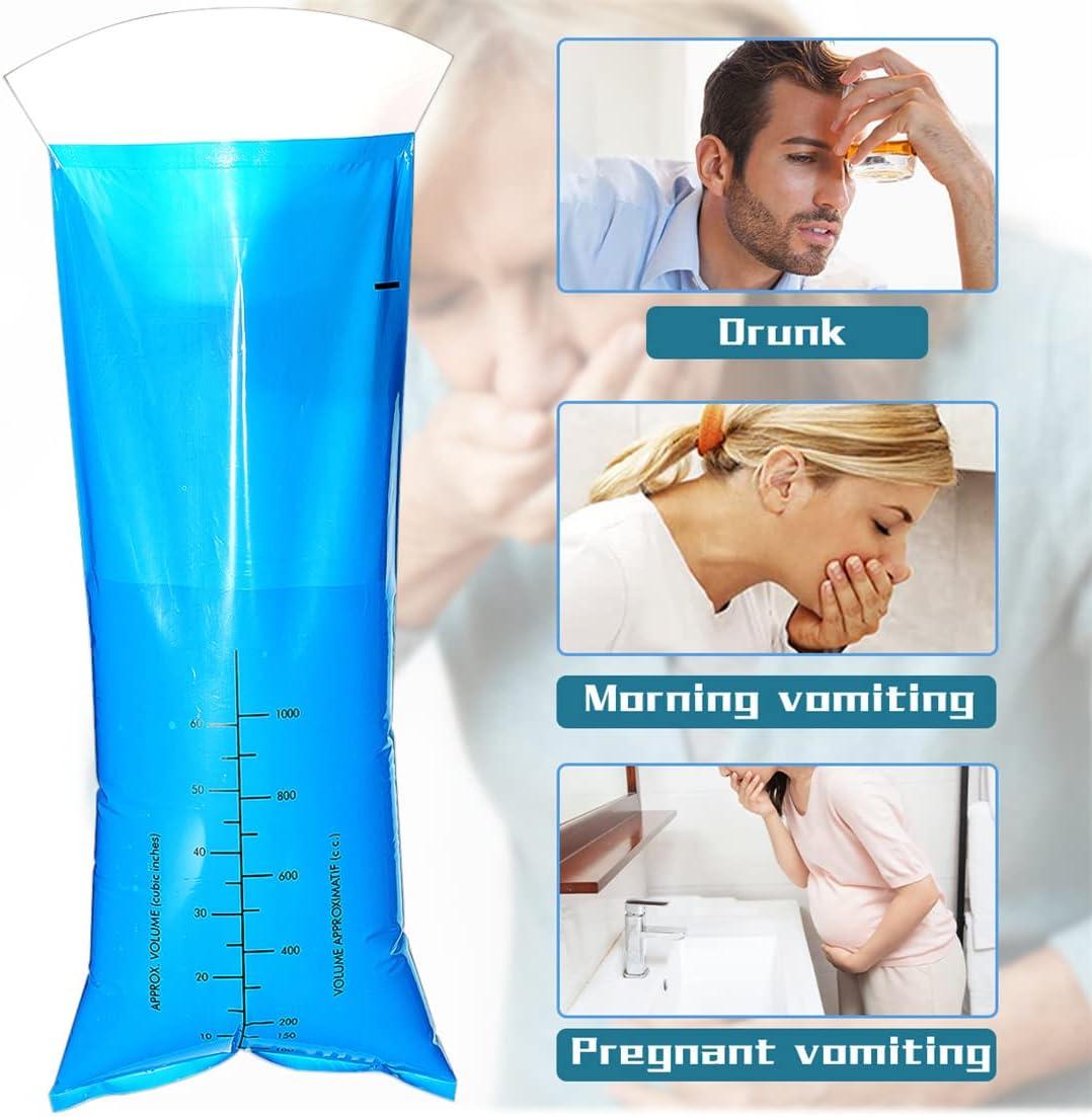 LAOJU Vomit Bags Disposable Emesis Bag 12 Pack 1000ML Throw Up Barf