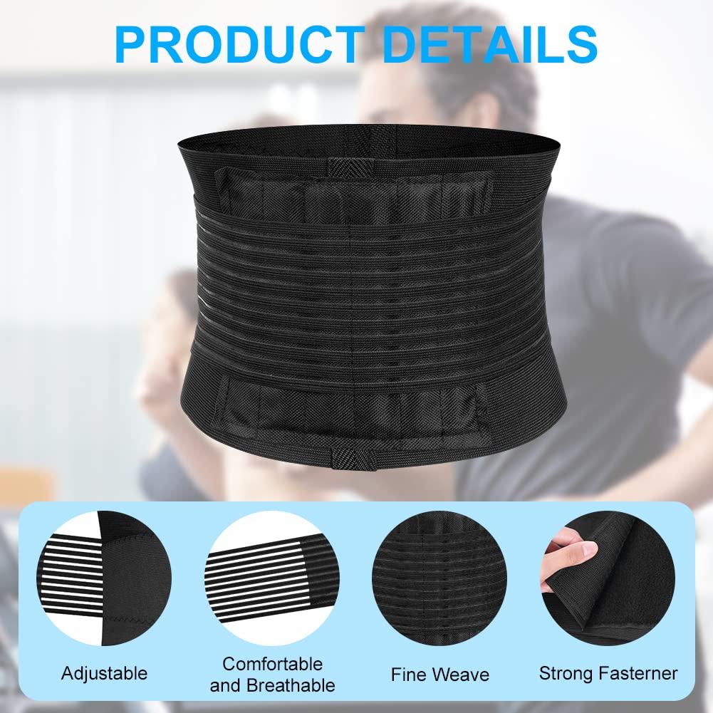 Breathable Back Support Brace - Adjustable Lumbar Belt For Pain Relief & Better Posture