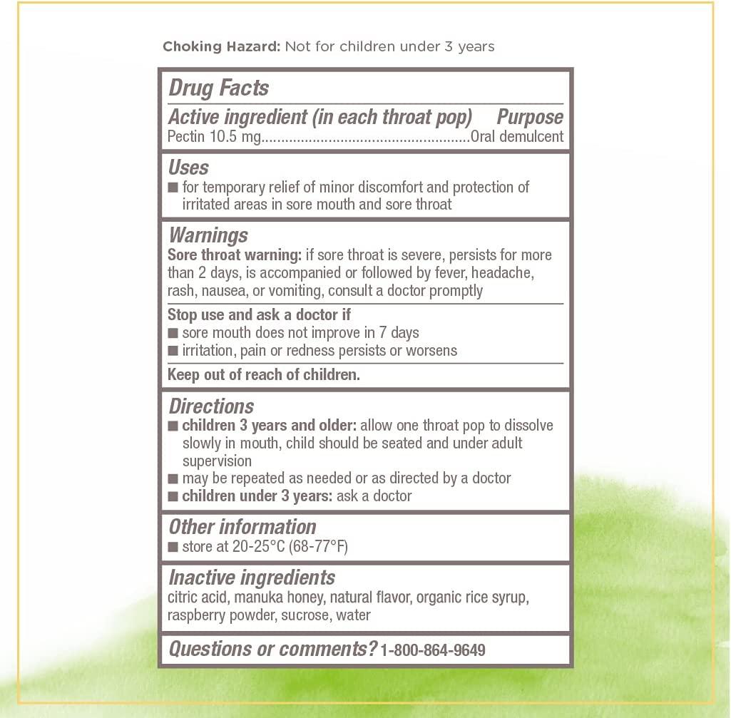 Burt's Bees Kids Throat Soothing Pops Cherry Flavor (15 Pops) Age 3+