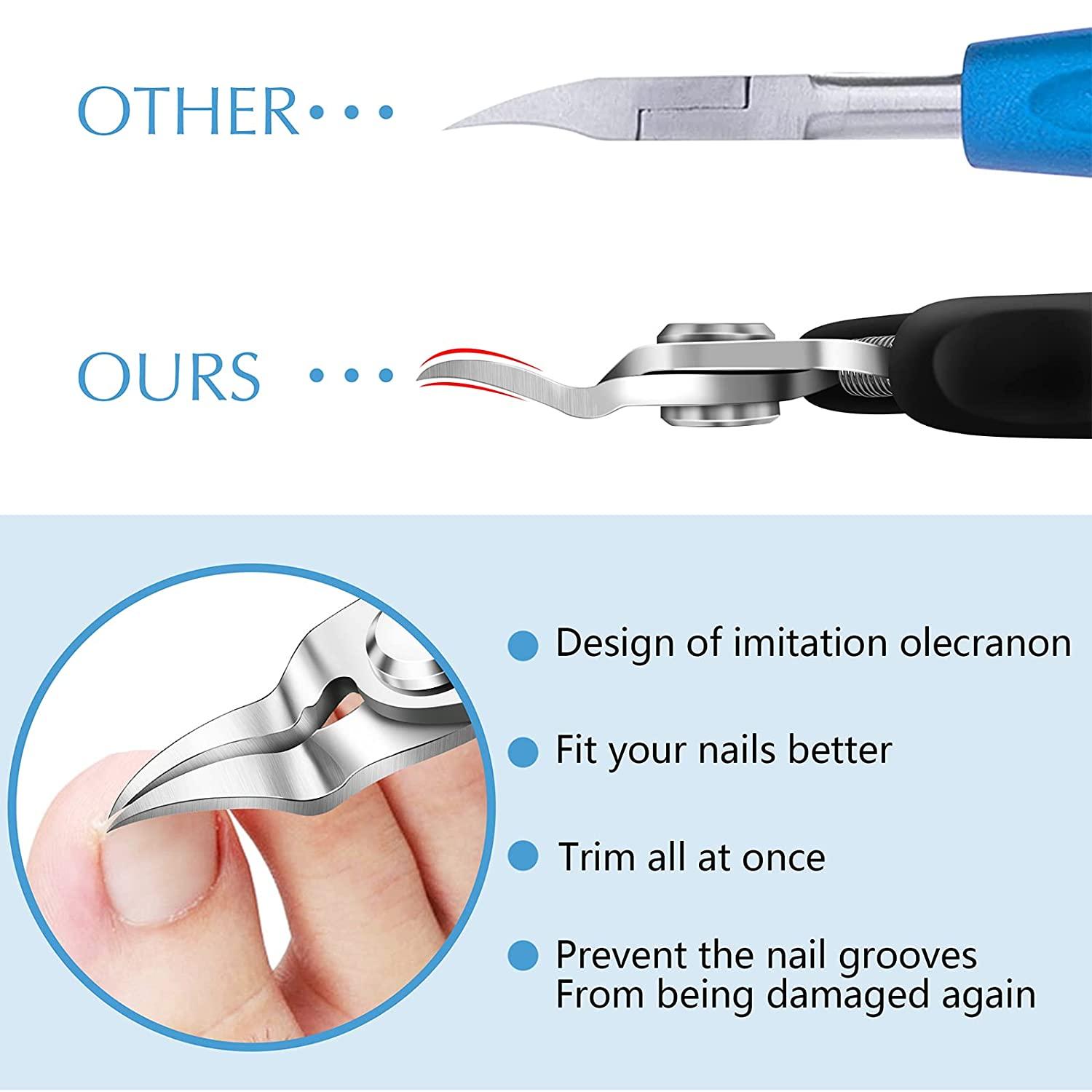 Toenail Clippers, BOKUGE Toe Nail Clippers Adult Thick Nails Long
