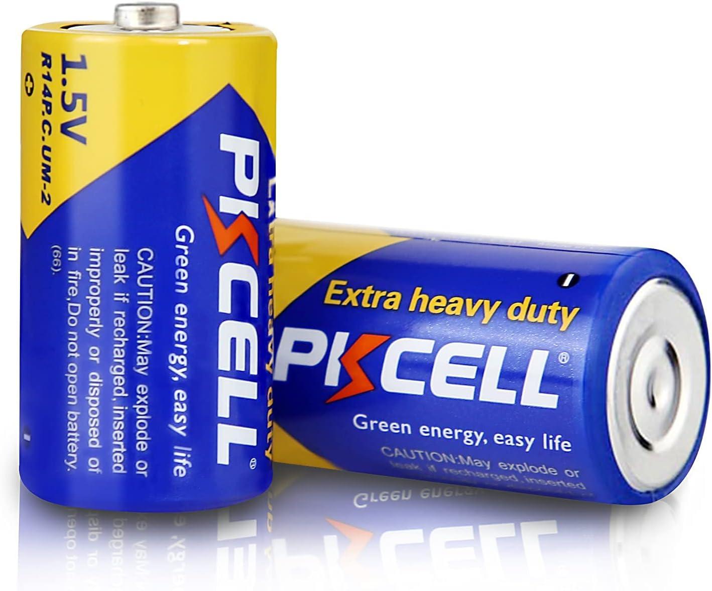 C Size Batteries Heavy Duty Batteries 1.5V R14P UM-2 Batteries 6 Pack