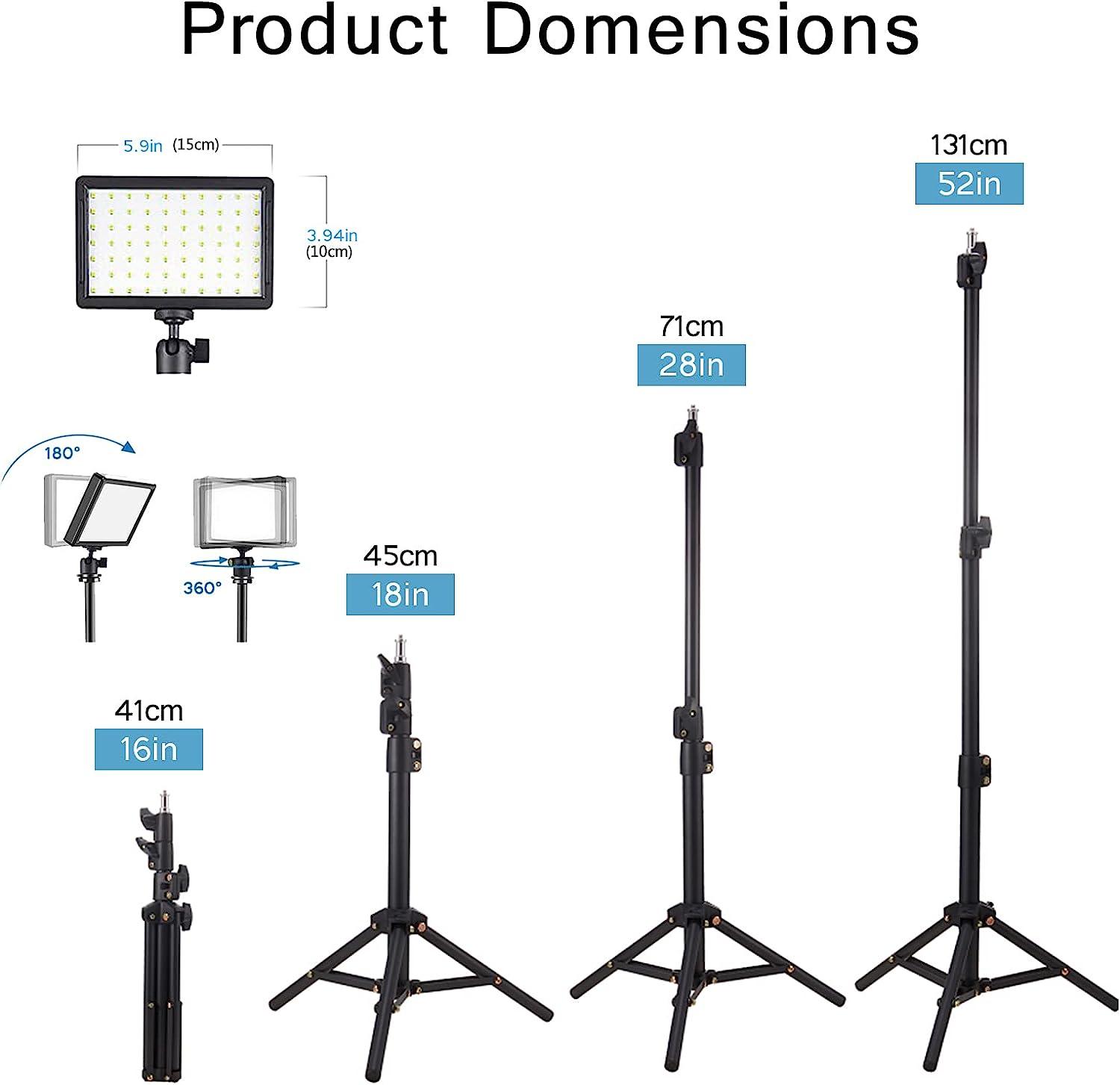 LED Studio Streaming Lights, Portable Video Lighting for Video