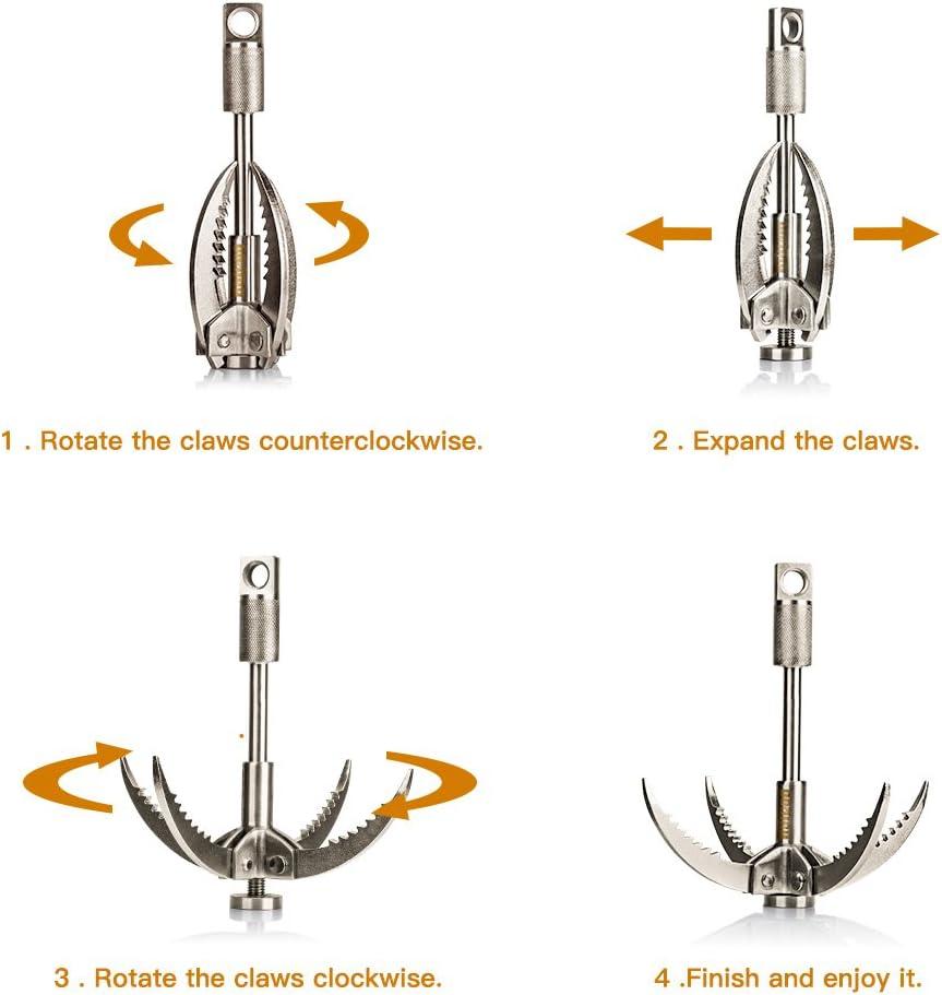 Grappling Hook Folding Claw Multifunctional Stainless Steel Hook for Outdoor  Survival Four Claws